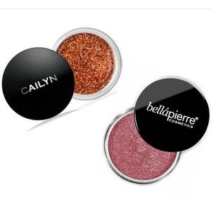 NEW LOT OF 2 Glitter Shimmer Powder Eyeshadow - Orange Pink